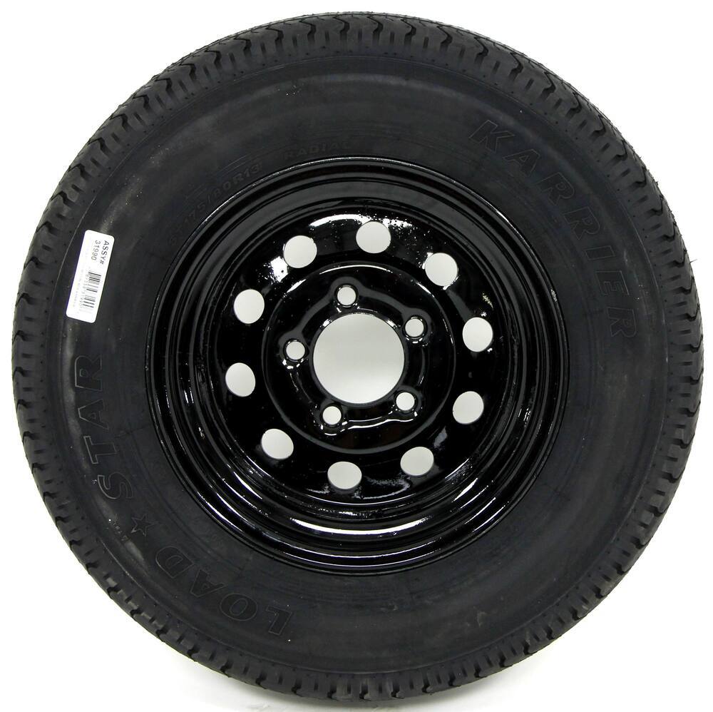 *2* 175/80R13 LRC KK Radial Trailer Tire on 13" 5 Lug Galvanized Trailer Wheel