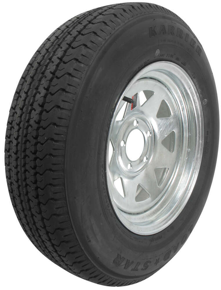 Karrier ST205/75R15 Radial Trailer Tire with 15" Galvanized Wheel - 5 on 4-1/2 - Load Range C Radial Tire AM32397