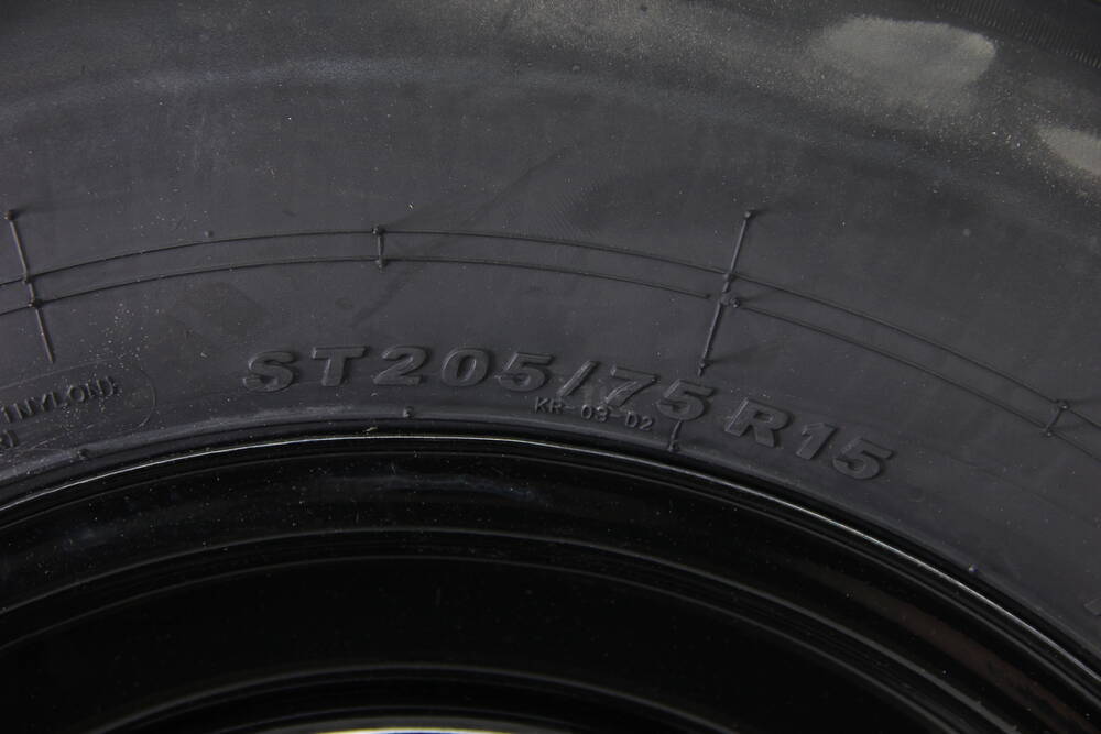 Kenda Karrier ST205/75R15 Radial Trailer Tire with 15" Black Mod Wheel - 5 on 4-1/2 - LR D Radial Tire AM32424