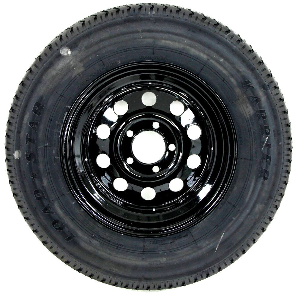 Kenda Karrier ST205/75R15 Radial Trailer Tire with 15" Black Mod Wheel - 5 on 4-1/2 - LR D M - 81 mph AM32424