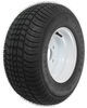 Kenda 205/65-10 Bias Trailer Tire with 10" White Wheel - 4 on 4 - Load Range C Steel Wheels - Powder Coat AM3H370