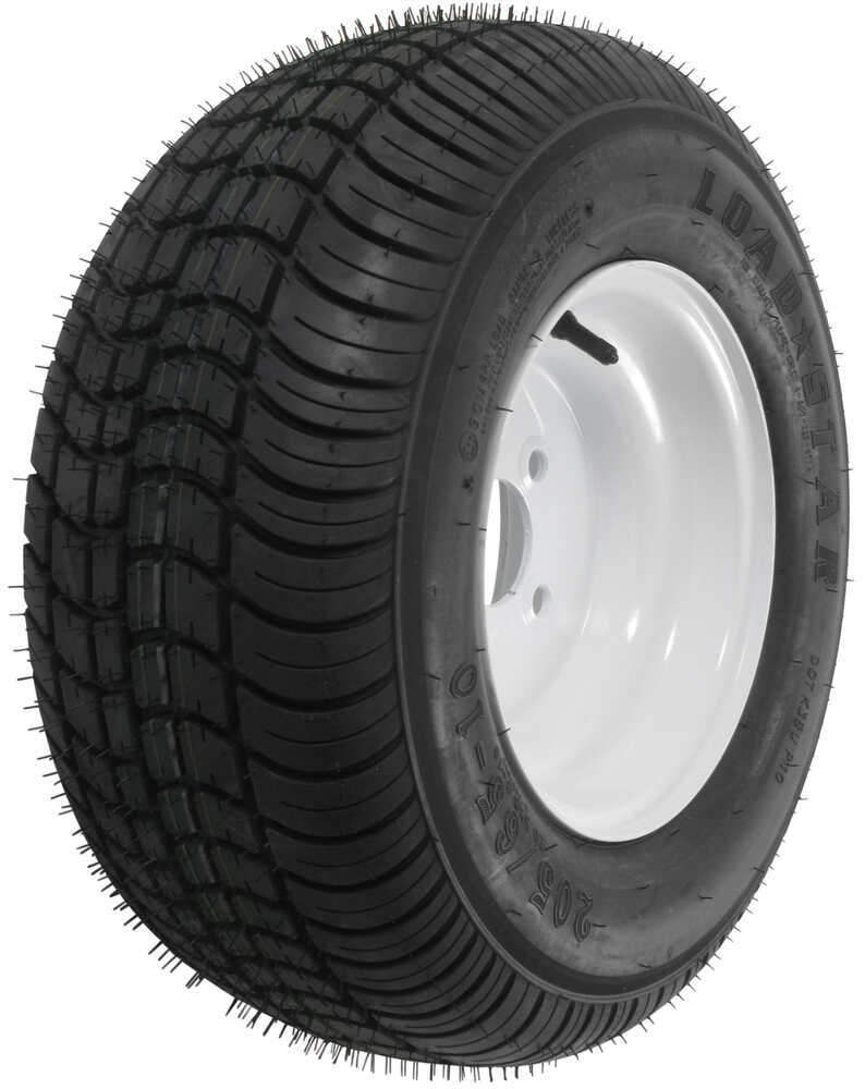Kenda 205/65-10 Bias Trailer Tire with 10" White Wheel - 4 on 4 - Load Range D 205/65-10 AM3H410