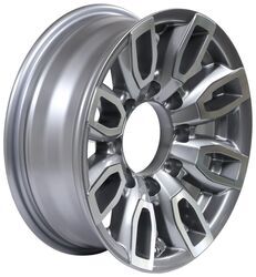 Aluminum AM03 Series Gunmetal Gray Machined Trailer Wheel - 16" x 6" Rim - 8 on 6-1/2 - AM63NR