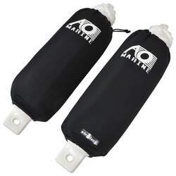 Rotomolded Boat Fenders w/ Neoprene Covers for 16' to 22' Long Boats - White Vinyl - Qty 2 - AM84NR