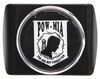 POW/MIA Seal Trailer Hitch Receiver Cover - 2" Hitches - Chrome-Plated Black And White Emblem Rectangle AMG102402