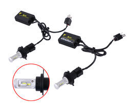 H4 LED Headlight Bulbs with Anti-Flicker Harness - Dual Beam - 1,995 Lumens - Cool White - Qty 2