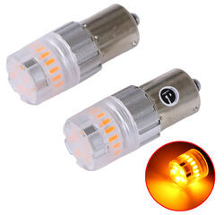 1156 LED Turn Signal Bulbs - Single Contact Bayonet - 411 Lumens - Amber - Qty 2
