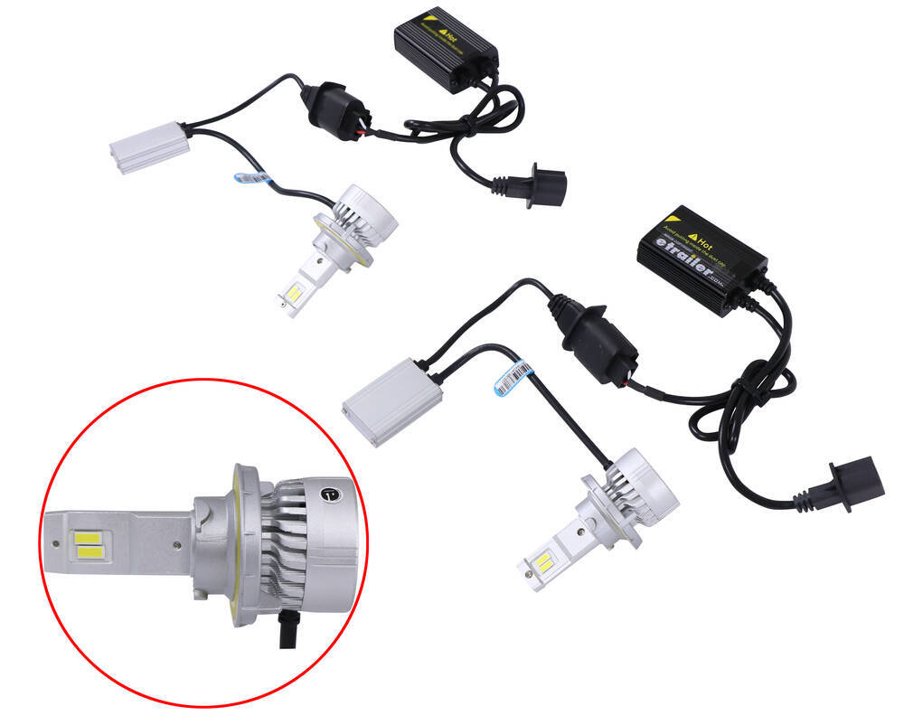 H13 LED Headlight Bulbs with Anti-Flicker Harness - Dual Beam - 4,565 Lumens - Cool White - Qty 2 LED Light ARC57VR