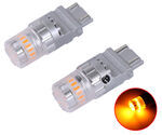 3156/3157 LED Turn Signal Bulbs - Wedge Base - 411 Lumens - Amber - Qty 2                           