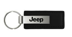 Jeep Key Chain - Rectangular - Leather - Black - AU28FR