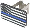 Au-Tomotive Gold Back the Blue thin blue line flag trailer hitch cover.