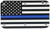 public service and military standard back the blue thin line flag trailer hitch cover - 2 inch hitches stainless steel