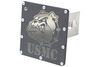 public service and military standard usmc bulldog trailer hitch cover - 2 inch hitches stainless steel rugged black