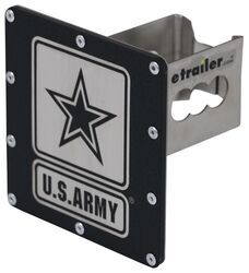 US Army Trailer Hitch Cover - 2" Hitches - Stainless Steel - Rugged Black and Brushed - AUT-ARMY-RB