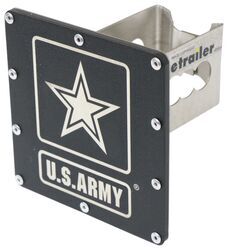 US Army Trailer Hitch Cover - 2" Hitches - Stainless Steel - Rugged Black - AUT-ARMY2-RB
