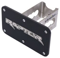 Ford Raptor Trailer Hitch Cover - 2" Hitches - Stainless Steel - Rugged Black - AUT-RAP2-RB