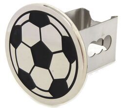 Soccer Ball Trailer Hitch Cover - 2" Hitches - Stainless Steel - Chrome
