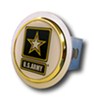public service and military fits 1-1/4 inch hitch us army trailer cover - class ii hitches stainless steel gold trim