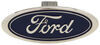 Ford Trailer Hitch Cover - 1-1/4" Class II Hitches - Stainless Steel - Chrome and Blue Standard AUT2-FOR-C