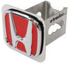 Honda Trailer Hitch Cover - 1-1/4" Class II Hitches - Stainless Steel - Chrome and Red Logo AUT2-HONR-C