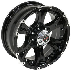 Aluminum Viking Series Valhalla Trailer Wheel - 15" x 6" - 6 on 5-1/2 - Black Spoke - AX02560655BML
