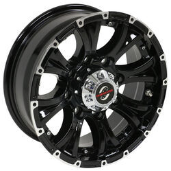 Aluminum Viking Series Valhalla Trailer Wheel - 16" x 6-1/2" - 8 on 6-1/2 - Black Spoke - AX02665865HDBML