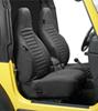 non-adjustable headrests bestop seat covers - front inchhigh back inch bucket black denim 1997-2002 jeep