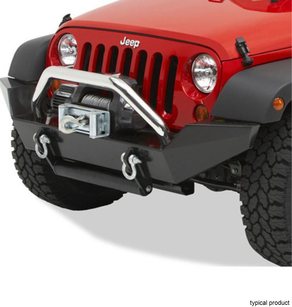 Bestop HighRock 4x4 Front Bumper with Winch Plate - Jeep - Matte Black ...