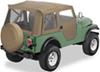 doors included includes bow system bestop supertop soft top for jeep - tan 2-piece