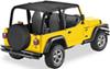 bestop full-length header bikini with windshield channel safari version for jeep - black denim