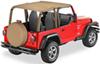 bestop full-length header bikini with windshield channel safari version for jeep - spice