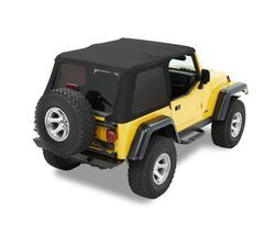 Bestop Trektop NX Soft Top for Jeep - Sunroof and Tinted Windows - Black Denim Sailcloth            