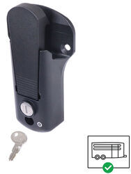 Bauer Products Locking Cam Latch for Horse Trailers - Matte Black - AE Series Key - BA32FR