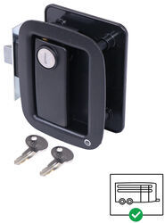 Bauer Products Manger Door Lock for Horse Trailers - Matte Black - Zinc - Left Hand - BA55FR