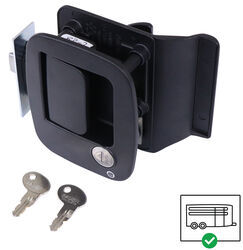 Bauer Products Door Lock for Horse and Utility Trailers - Matte Black - Die Cast Zinc