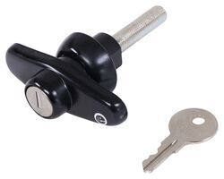 Bauer Products T-Handle Lock for Small Truck Caps - Clockwise and Counterclockwise - Gloss Black - BA97VR