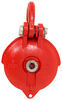 electric winch bulldog pulley block - cast iron housing w/red powder coat break strength 30 000 lbs