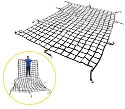 Bulldog Winch Cargo Net with Ratcheting Tie-Downs and D-Rings - 8' x 12' - BDW97QB