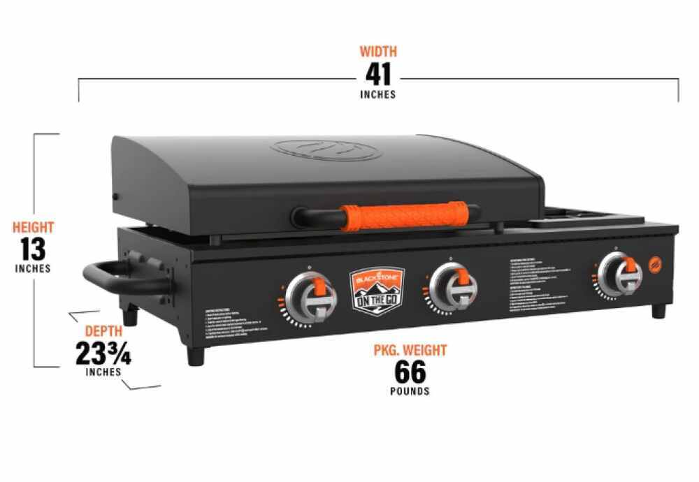 Hard Cover Hood Compatible with Blackstone 17 Inch Tabletop Griddle Front  Grease ONLY, with Temperature Gauge and Brackets