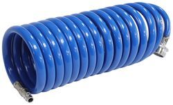 B&B 15' Coil Water Hose with 1/4" Quick Connect - Blue - BM67MR
