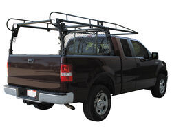 Buyers Products Over-The-Cab Truck Bed Ladder Rack w/ Rear Window Guard - Black Steel - 1,000 lbs - BP69FR