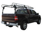 Buyers Products Over-The-Cab Truck Bed Ladder Rack w/ Rear Window Guard - Black Steel - 1,000 lbs