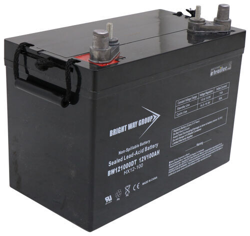 Bright Way Deep Cycle RV or Marine Battery - AGM - 12V - 100 Ah - Group ...