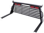 B&W Custom Headache Rack w/ LED Brake, Turn, Tail Lights - Black Powder Coated Steel