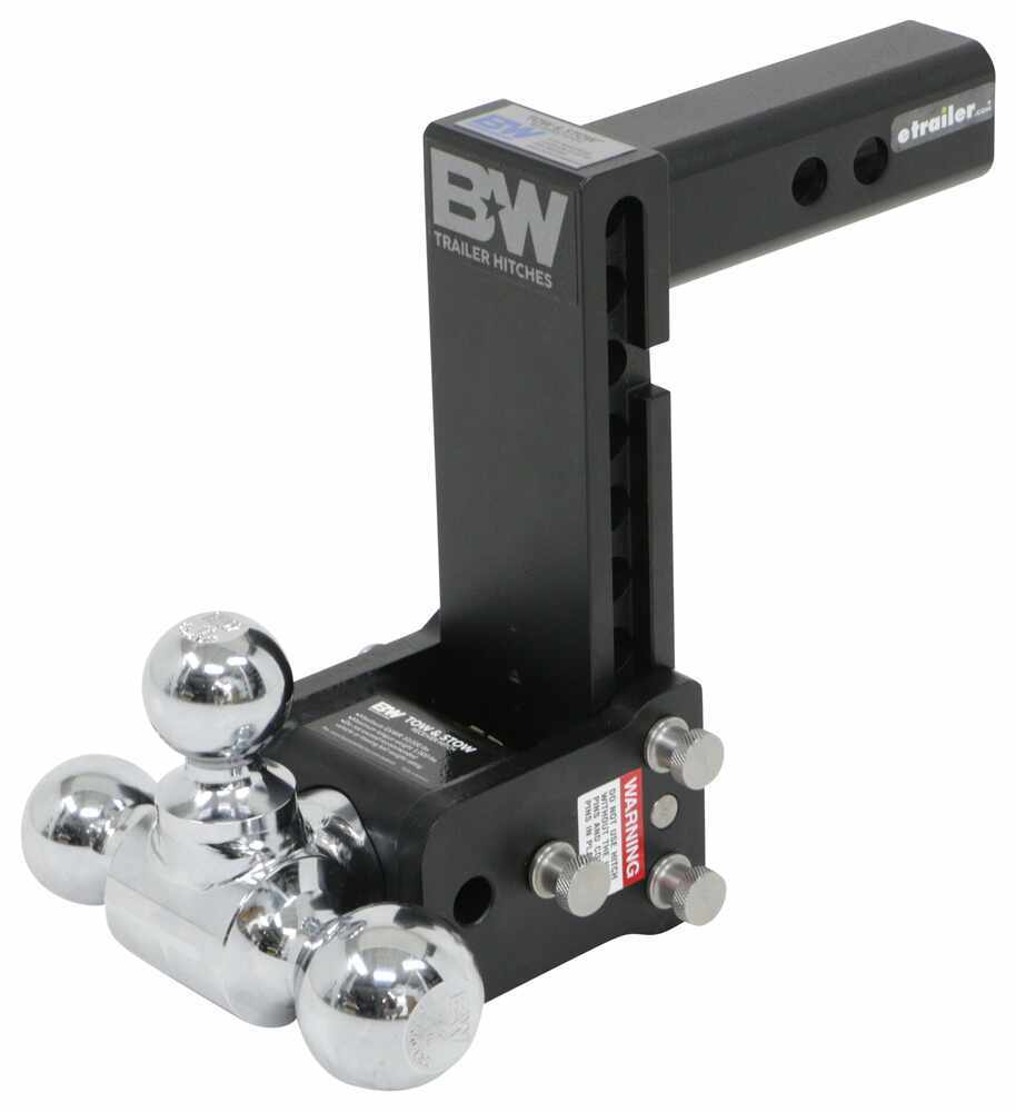 3 Way Tri Ball Adjustable 2" Solid Receiver Raise Drop Vertical Triple Tow Hitch 