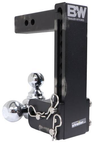 B&W Tow & Stow 3-Ball Mount - 2" Hitch - 9" Drop, 9-1/2" Rise - 10K ...