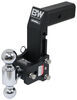 adjustable ball mount 2 inch 2-5/16 two balls b&w tow & stow 2-ball - compatible with gm multipro tailgate 2.5 hitch 18k