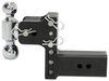 adjustable ball mount 2 inch 2-5/16 two balls b&w tow & stow 2-ball - 3 hitch 4-1/2 drop 4 rise 21k black