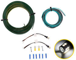 Blue Ox Tail Light Wiring Kit for Towed Vehicles - Integrated LED Bulb and Socket - White - BX88269