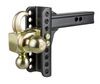 adjustable ball mount drop - 6 inch rise 5 curt channel style ballmount w/ hook & step 2 2-5/16 balls 14k